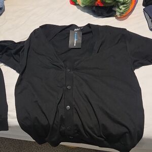 Blue Fish Men's Black Button-Up Cardigan